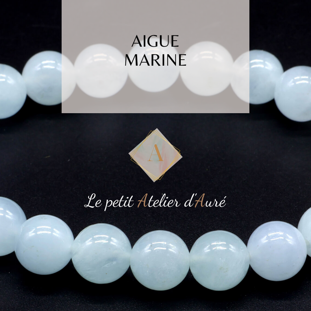 Aigue-Marine : Bracelet en pierres naturelles sur mesure