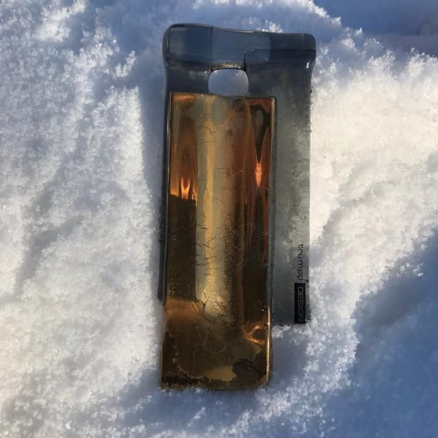 o7 Schmuckanhänger aus Glas vergoldet 5 x 13 cm