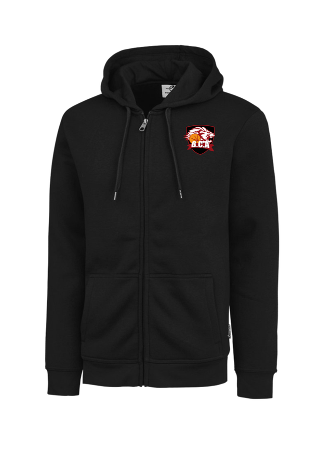 Sweat zippé noir BCA (logo brodé)