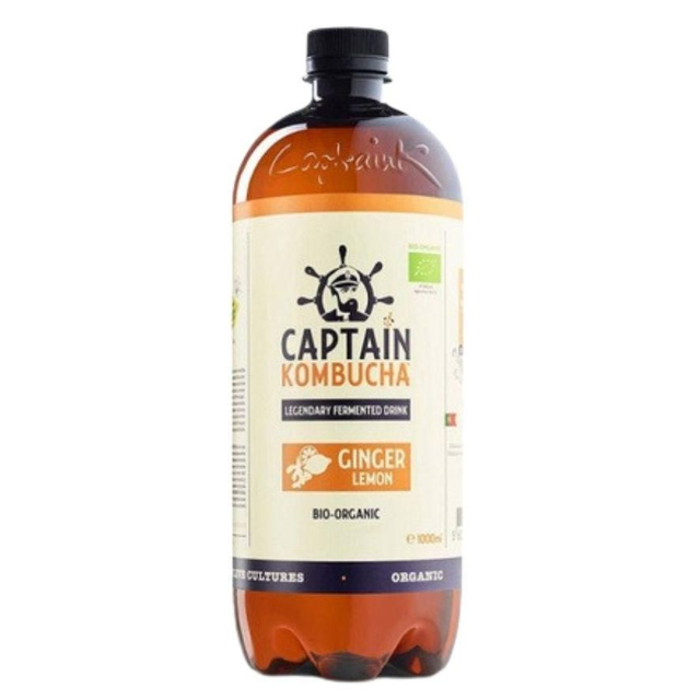 Te Kombucha Jengibre-Limón Sin Gluten Bio Vegan Captain Kombucha