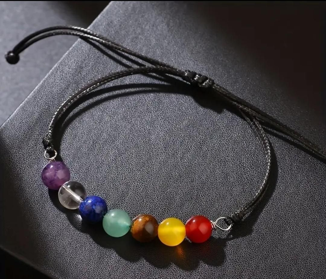 Bracelet "guérison" 7 chakras 8mm - réglable 