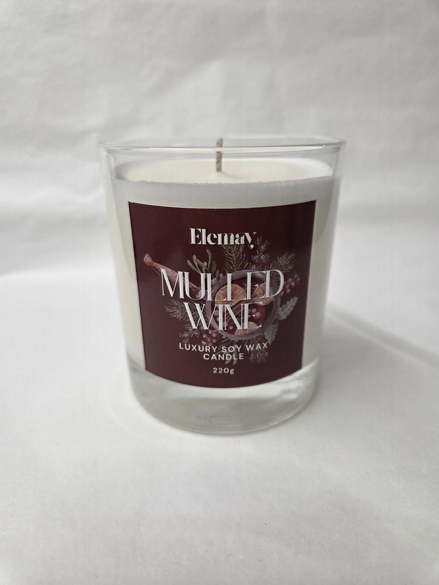 Mulled Wine Refillable Glass Jar Soy Wax Candle - ES-025