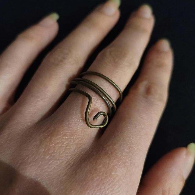 Bronzed Half Heart Ring