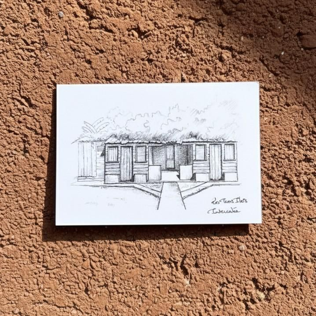 Carte postale blanc A6 - case créole #4 - Les Trois Ilets - Martinique - reproduction