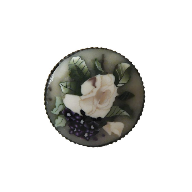 Bague ronde rétro bohème rose blanche