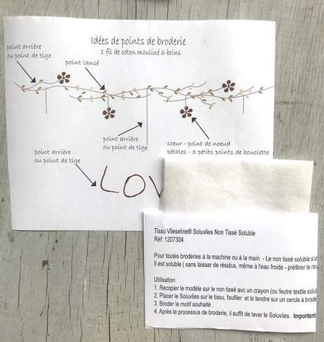 Fiche de broderie -Médaillon chat "Love" - ref TBS7
