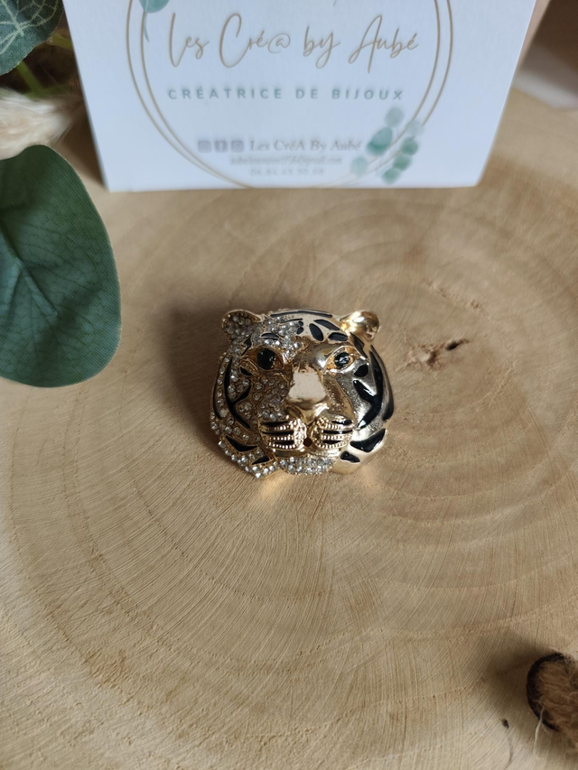 BROCHE TIGRE STRASS/GOLD 0000343