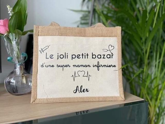 Petit sac en jute &amp; coton