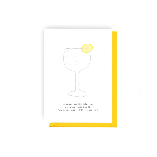 Gin Lover - Illustrated Birthday Card   