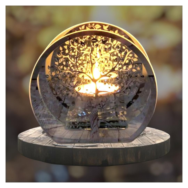 Bougeoir &quot;Arbre de vie&quot; 1 bougie