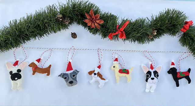 Puppy Christmas Garland (5 dogs)