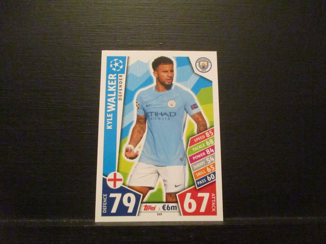 Kyle Walker - UEFA Champions League Match Attax 2017/18 Original Trading Card #165