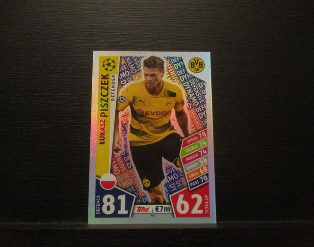 Lukasz Pisczek - UEFA Champions League Match Attax 2017/18 Original Trading Card #93