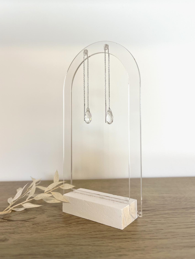 Boucles d'oreilles cristal transparent
