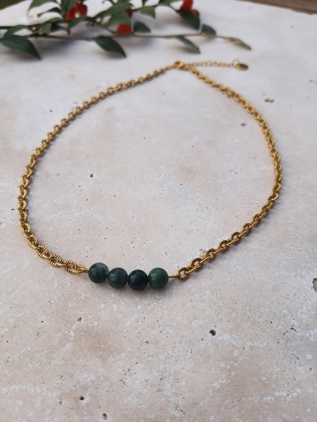 Collier Agate mousse - Déesse 