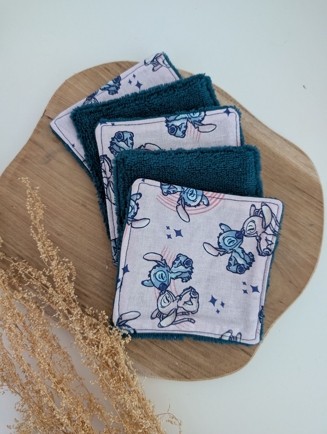 Lot de 5 coton lavables "Stitch"  