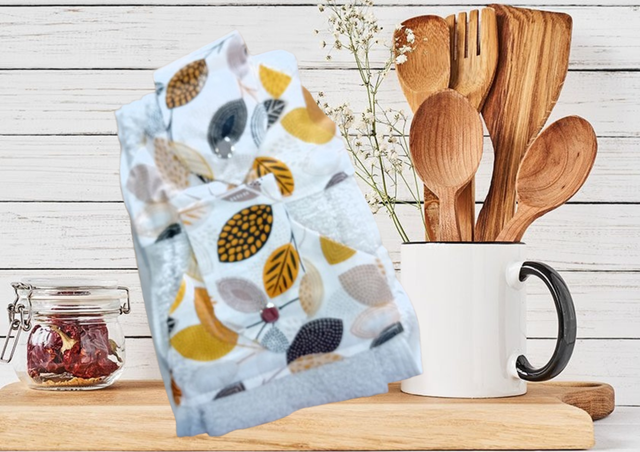 Essuie main lot x2 TON "BEIGE/MARRON/JAUNE"