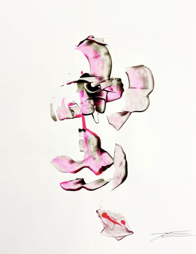 Oeuvre sur papier - Pink - 50x65cm