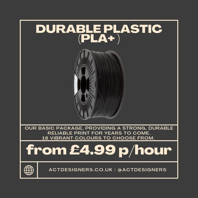 3D Printed Plastic - PLA+ - Durable Prints