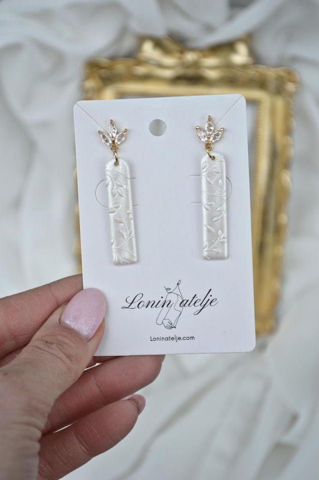 Poročna kolekcija 2026 - Viseči uhani s potiskom 