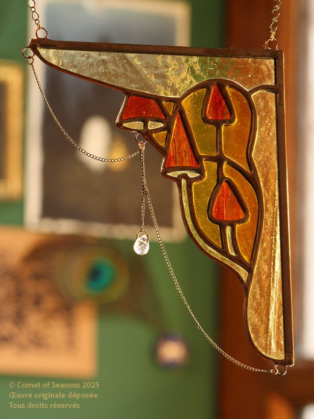 Angle champignon charmants droit