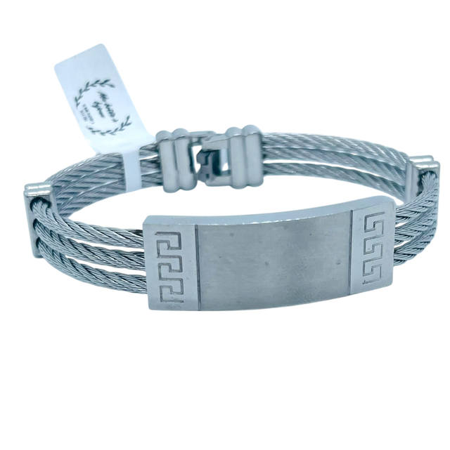 Bracelet homme câble argenté 