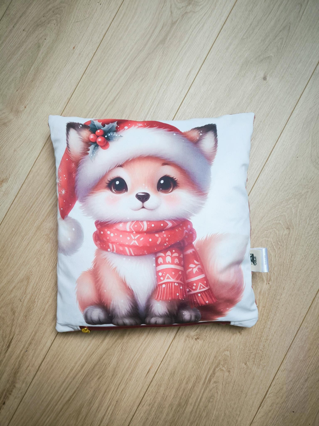 Coussin Renard de Noël 