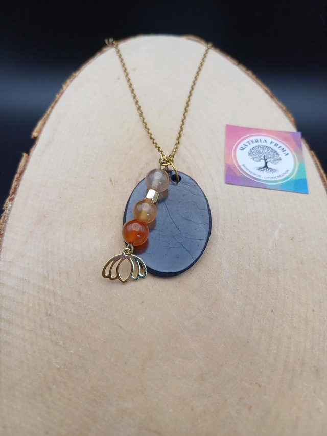 Collier shungite / cornaline 