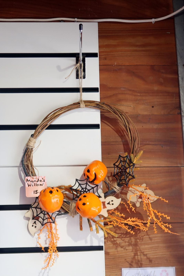 Halloween Pumpkin Willow Wreath