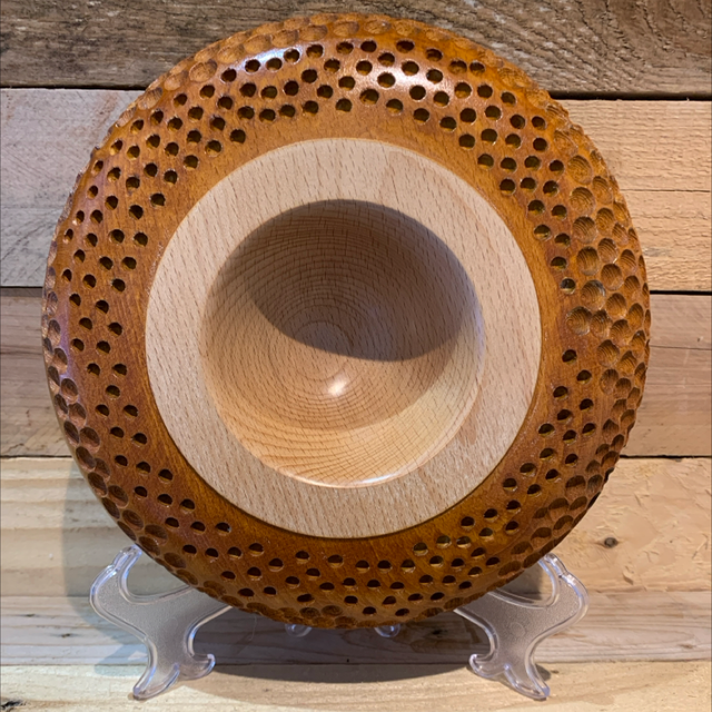 Beech Carved and Coloured Bowl