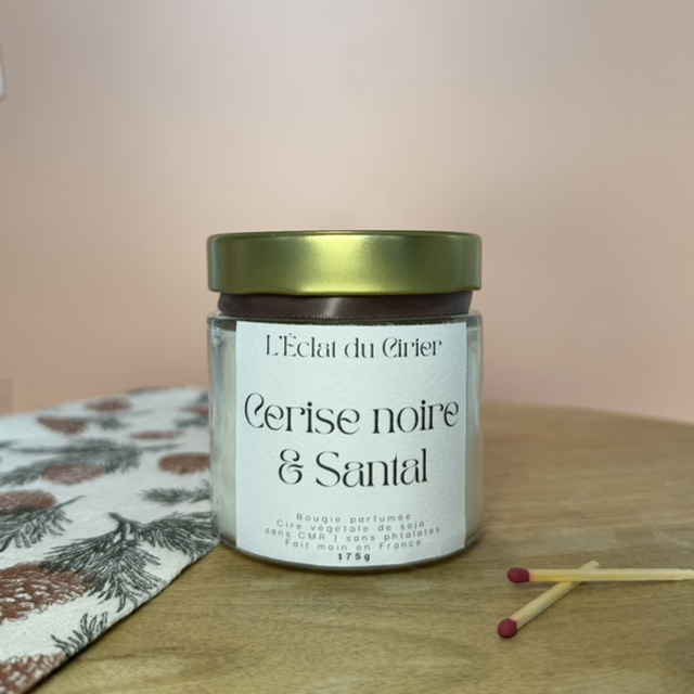 🪵  Cerise noire &amp; Santal - Bougie parfumée artisanale