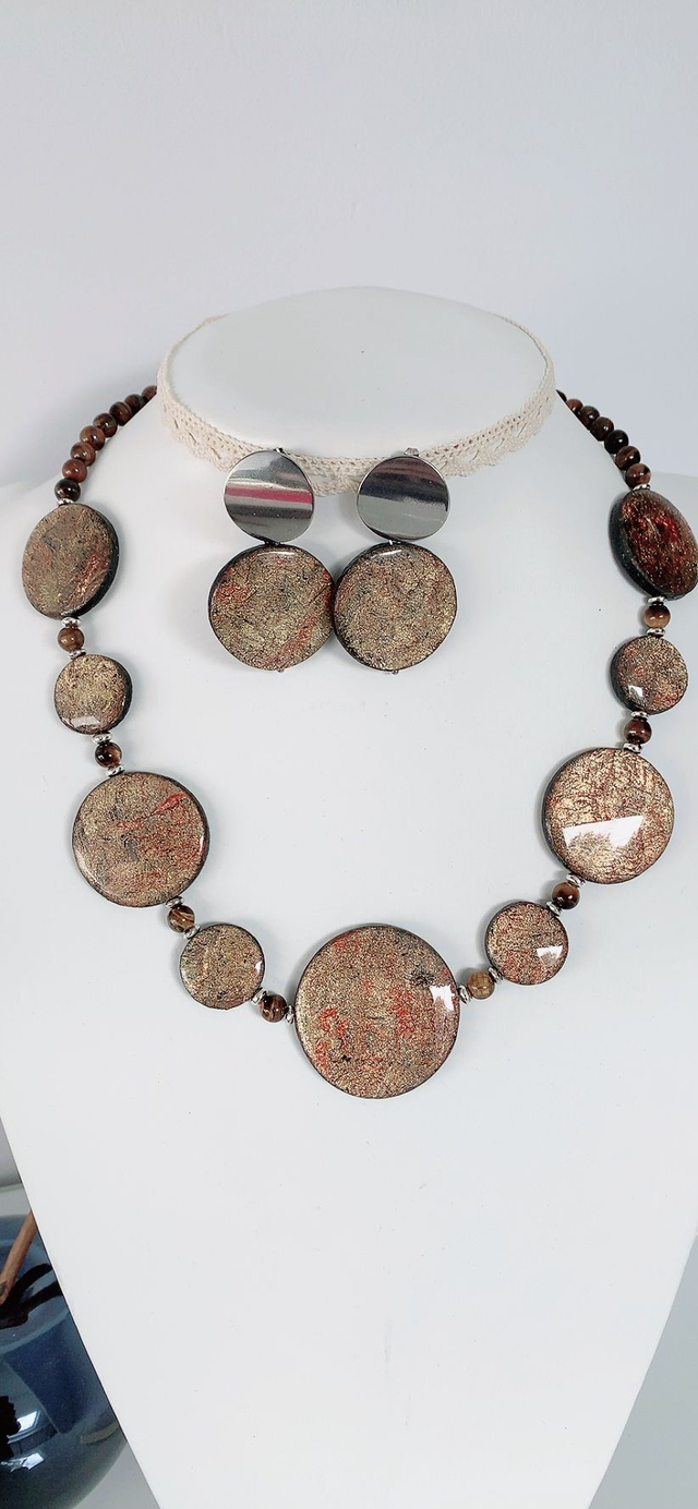 Parure "Cuivre et Ambre Sauvage" 