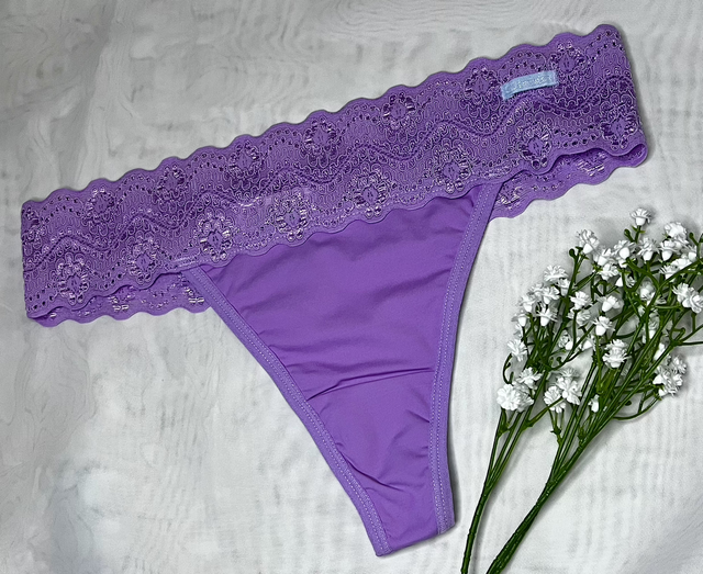 LILAC MICROFIBRE THONG PANTIES