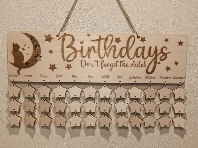 Calendrier anniversaires chat