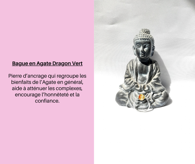 8- Bague en Agate Dragon Vert