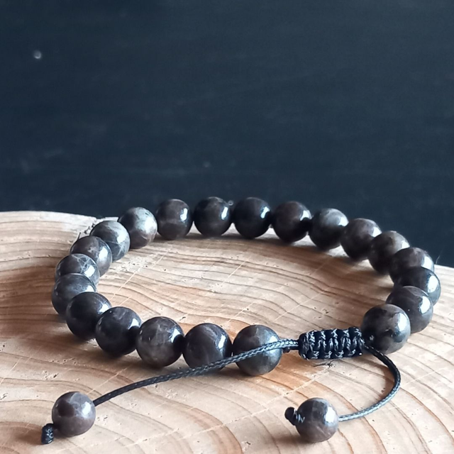 Bracelet ajustable en Feldspath arc en ciel