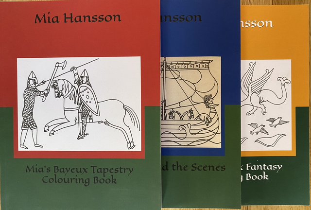 Mia's Bayeux Tapestry Colouring Book &amp; Bayeux Behind the Scenes e-books &amp; Mia's Bayeux Fantasy Colouring Book