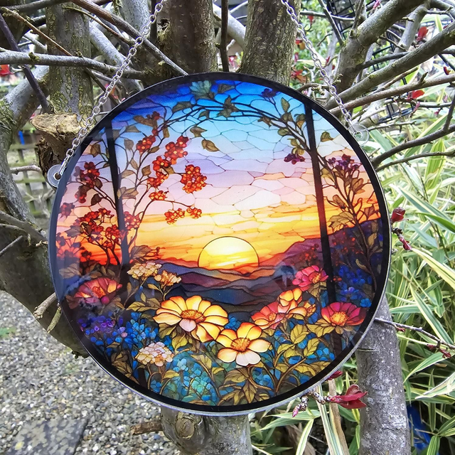 Sunset window door wall decor 