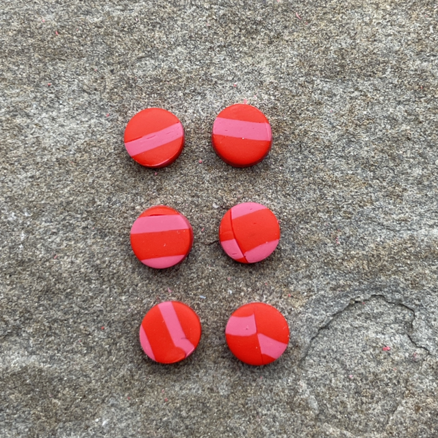 Mini assorted pink and red studs