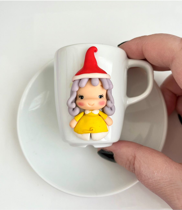 Tazzina da caffè e piattino con personaggio dei cartoni - Memole