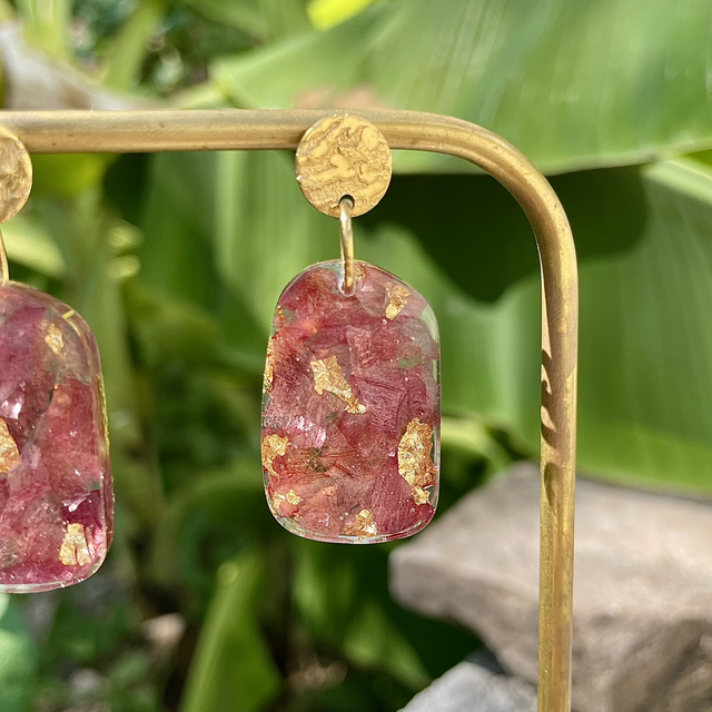 Boucles Datcha - roses et or 