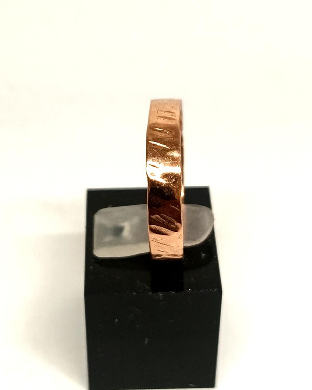 Bague cuivre alliance martelé 