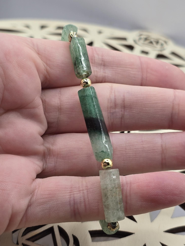 Bracelet Quartz fuchsite forme tube