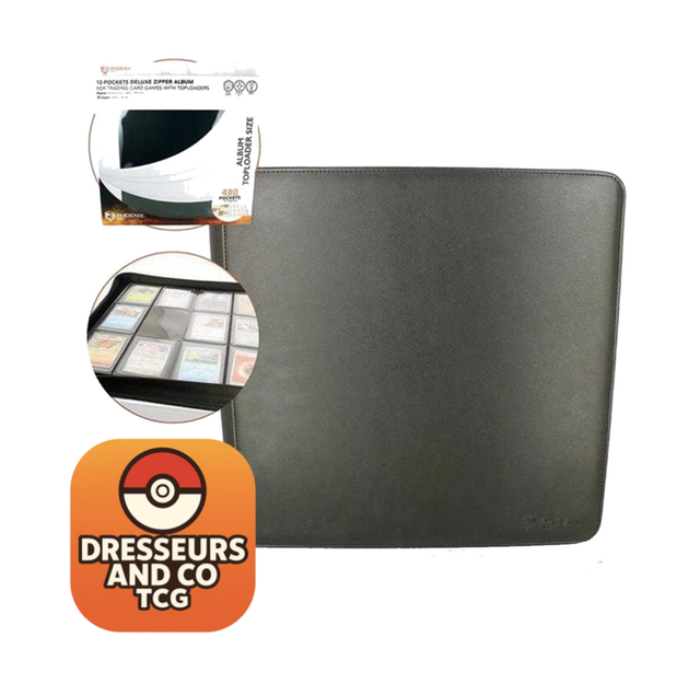 Précommande lot de 5 Phoenix Shield - Portfolio - - NOIR - ALBUM DELUXE ZIP TOPLOADER 12 CASES POUR 480 CARTES