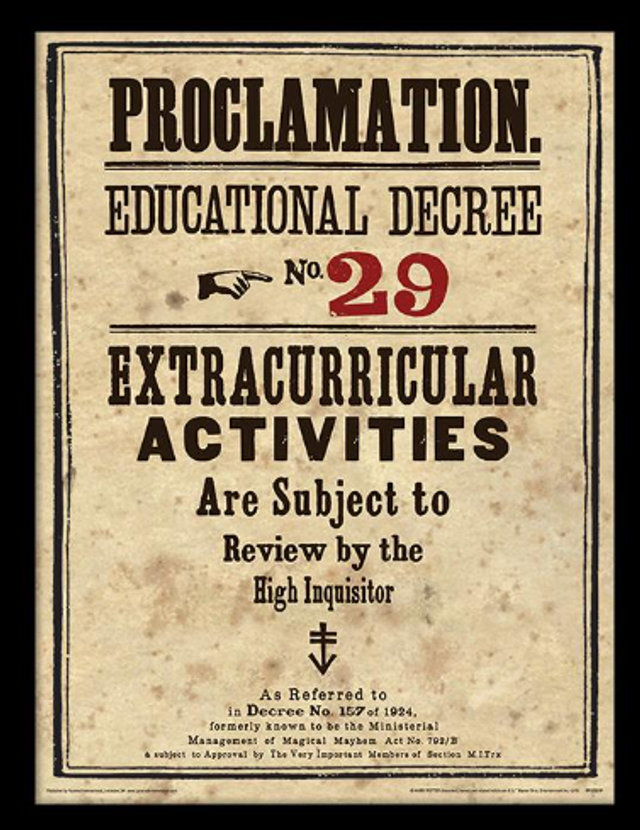 HARRY POTTER - Framed 30X40 Print - Educational Decree No. 29