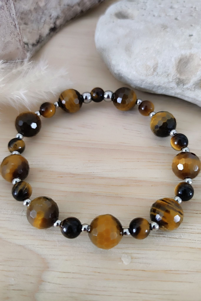 Bracelet Oeil de tigre "Présence Rayonnante" 