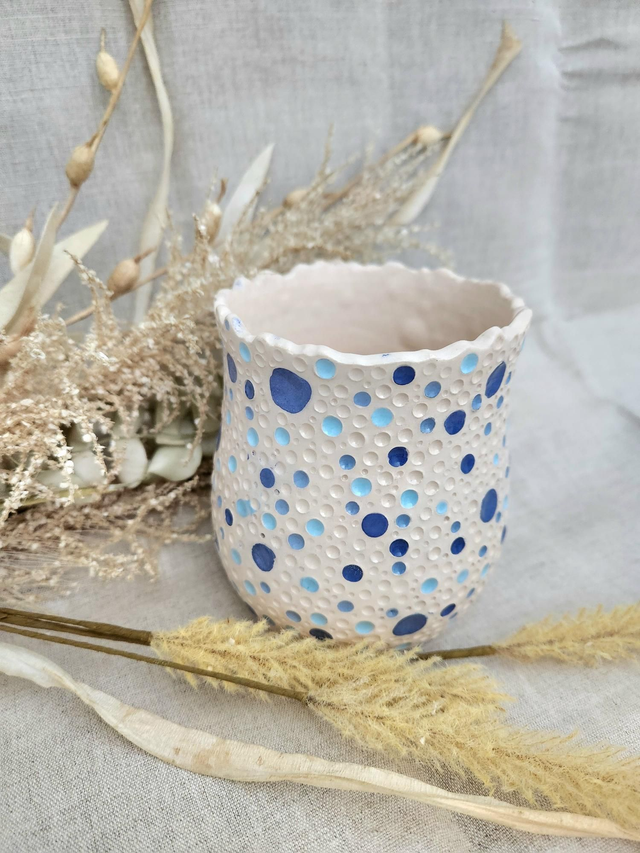 Pot faïence bleu et blanc