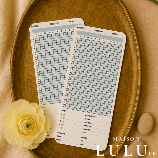 Marque page, Signet suivi lecture annuel et mensuel