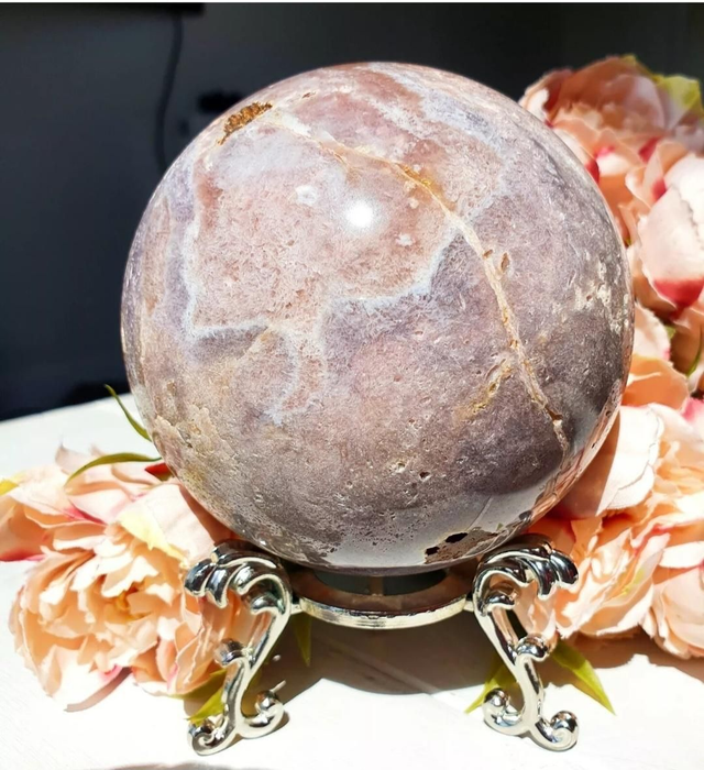 Large rare Pink amethyst druzy sphere 741g 8cm