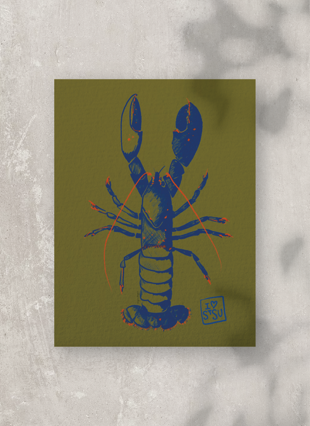 Affiche homard pastel / Pastel lobster poster